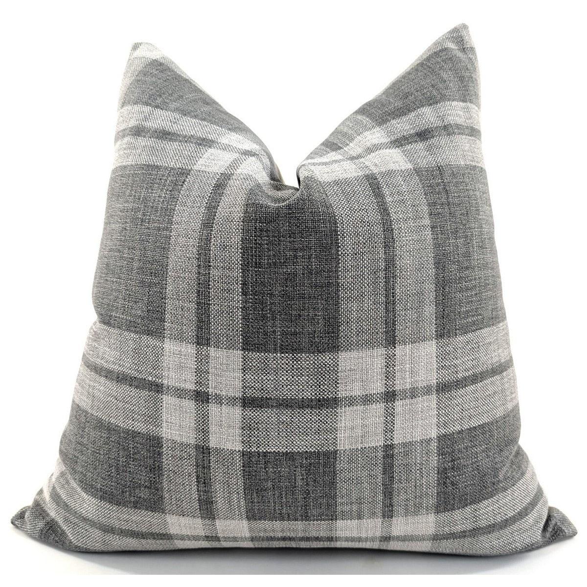 CUSHION COVER - SNUGG & CO BROOKS CHECK GREY CHEQUED (55 x 55cm)
