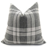 CUSHION COVER - SNUGG & CO BROOKS CHECK GREY CHEQUED (55 x 55cm)