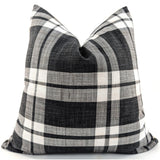 CUSHION COVER - SNUGG & CO BROOKS CHECK BLACK CHEQUERED (55 x 55cm)