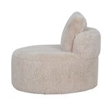 ROUND ACCENT CHAIR - SOPHIE SAND FAUX SHEEPSKIN (87 x 87 x 75cm)