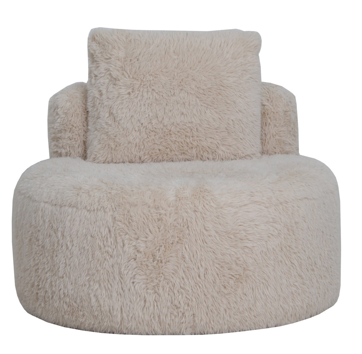 ROUND ACCENT CHAIR - SOPHIE SAND FAUX SHEEPSKIN (87 x 87 x 75cm)
