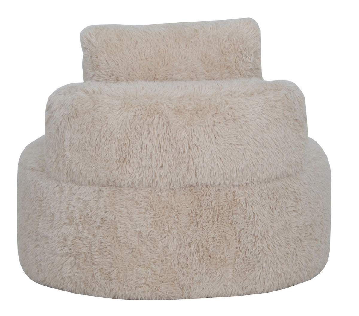 ROUND ACCENT CHAIR - SOPHIE SAND FAUX SHEEPSKIN (87 x 87 x 75cm)