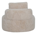 ROUND ACCENT CHAIR - SOPHIE SAND FAUX SHEEPSKIN (87 x 87 x 75cm)