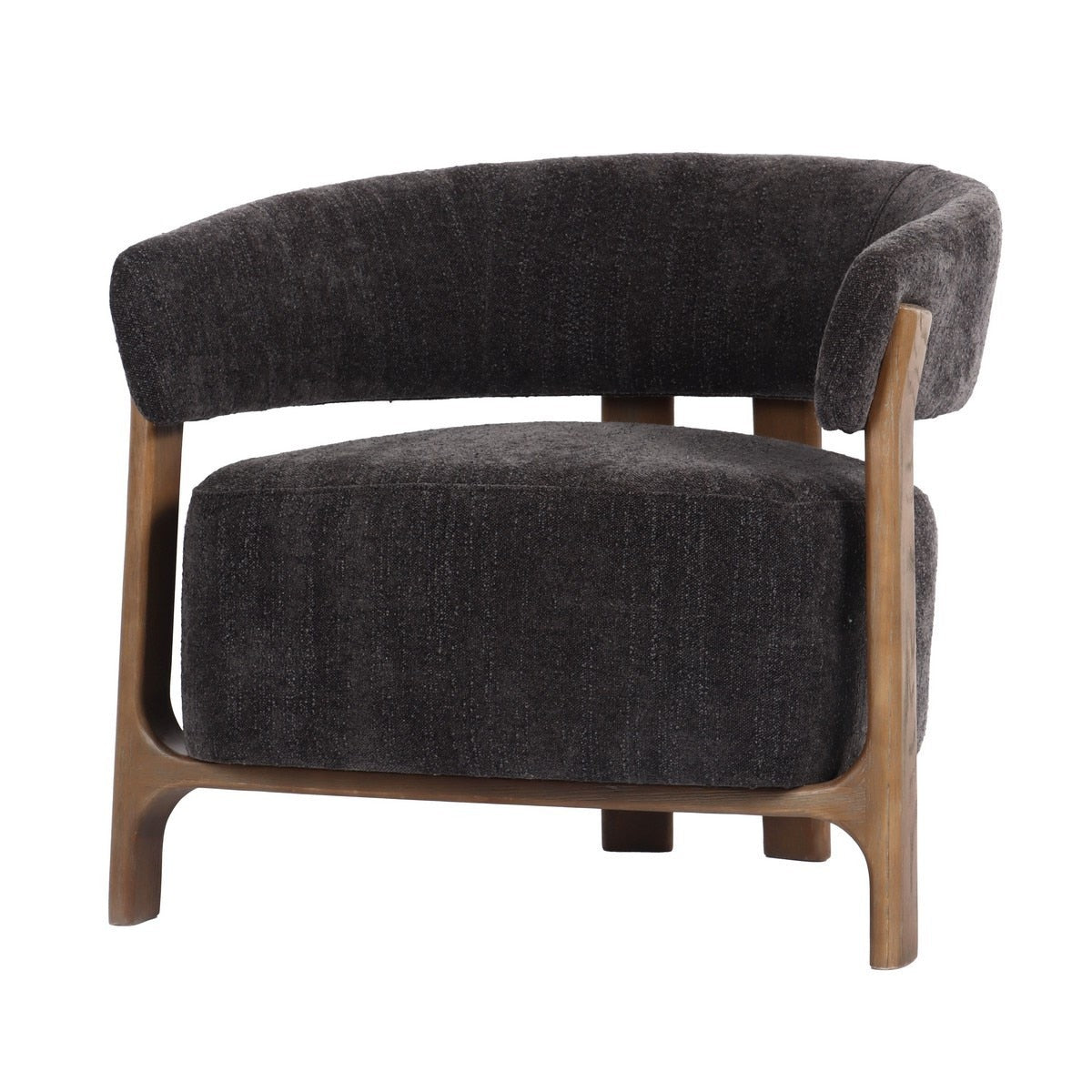 OCCASSIONAL CHAIR - LUNA STEEL W/ ASH ACCENT LEGS (73 x 69 x 67.5cm)