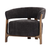 OCCASSIONAL CHAIR - LUNA STEEL W/ ASH ACCENT LEGS (73 x 69 x 67.5cm)