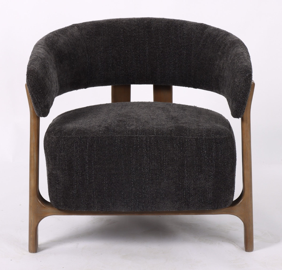 OCCASSIONAL CHAIR - LUNA STEEL W/ ASH ACCENT LEGS (73 x 69 x 67.5cm)