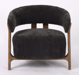 OCCASSIONAL CHAIR - LUNA STEEL W/ ASH ACCENT LEGS (73 x 69 x 67.5cm)