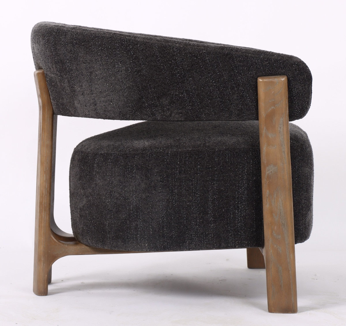 OCCASSIONAL CHAIR - LUNA STEEL W/ ASH ACCENT LEGS (73 x 69 x 67.5cm)