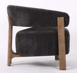 OCCASSIONAL CHAIR - LUNA STEEL W/ ASH ACCENT LEGS (73 x 69 x 67.5cm)