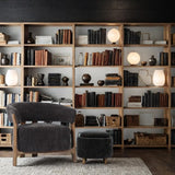 OCCASSIONAL CHAIR - LUNA STEEL W/ ASH ACCENT LEGS (73 x 69 x 67.5cm)