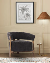OCCASSIONAL CHAIR - LUNA STEEL W/ ASH ACCENT LEGS (73 x 69 x 67.5cm)