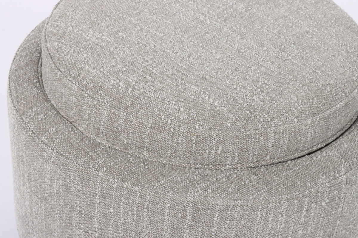 OTTOMAN - LUNA TAUPE W/ REVERSIBLE ASH WOODEN TRAY (49 x 49 x 41cm)