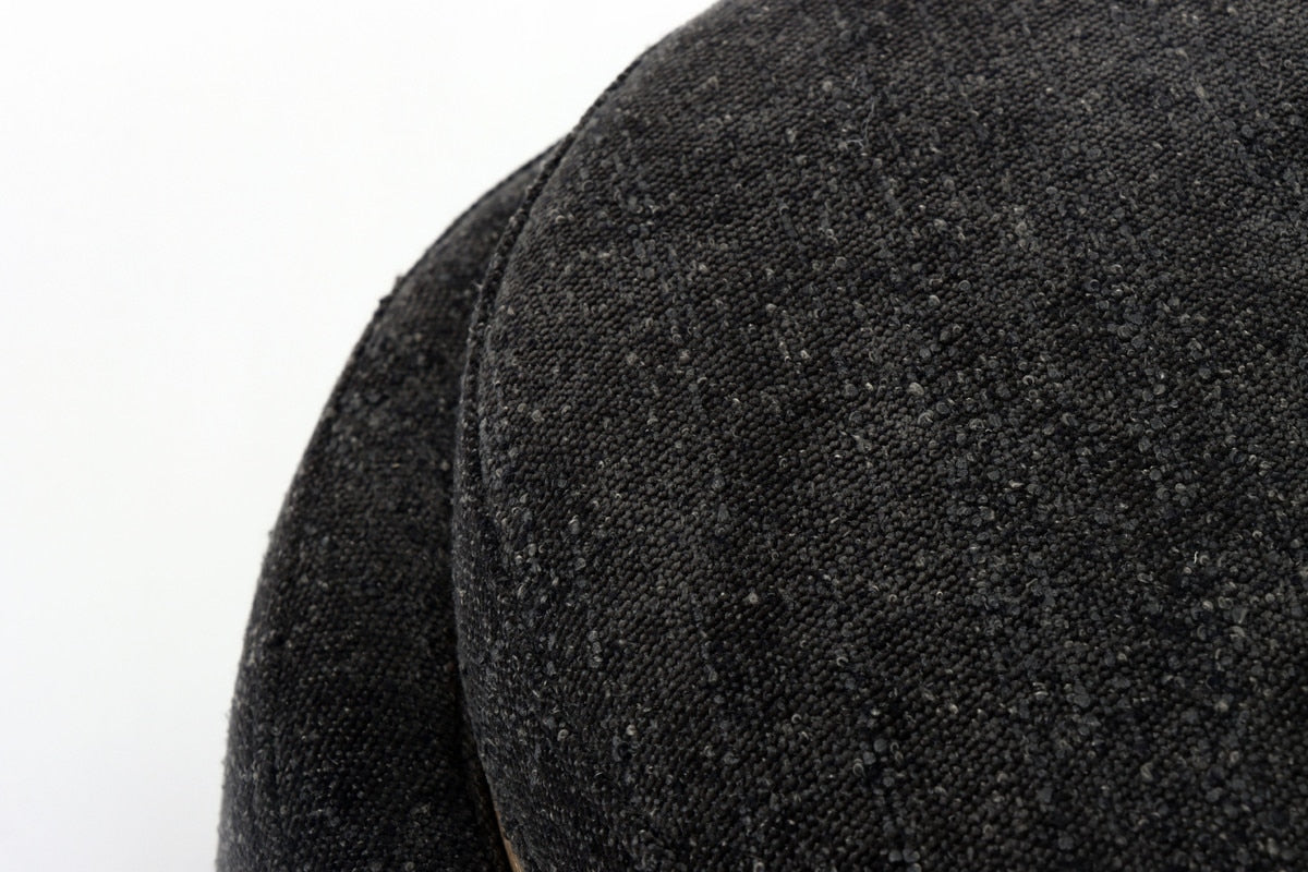 OTTOMAN - LUNA STEEL W/ REVERSIBLE ASH WOODEN TRAY (49 x 49 x 41cm)