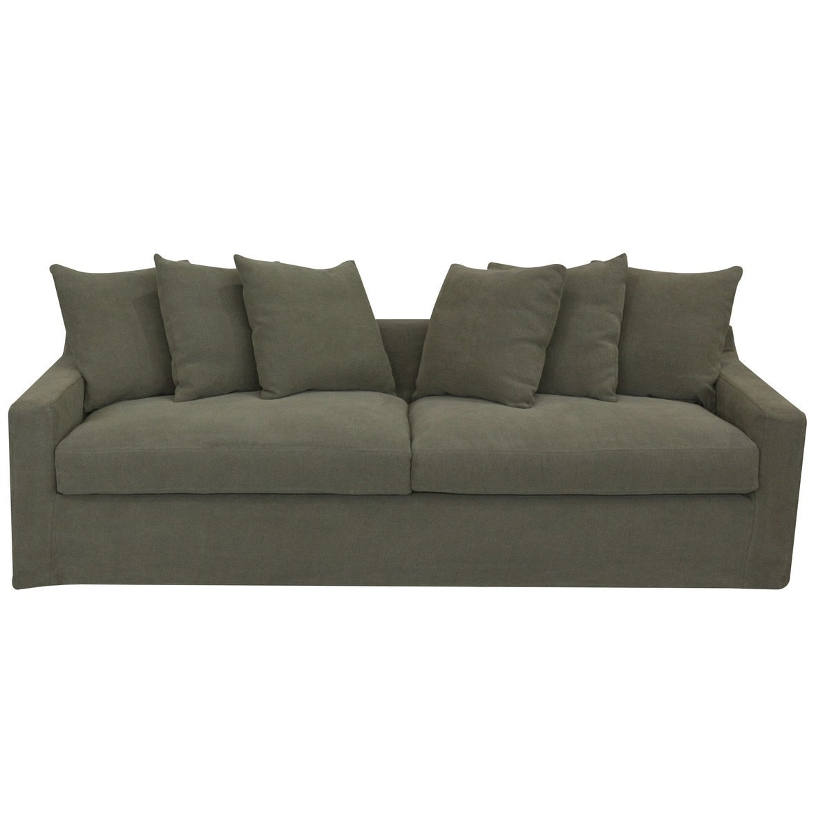 3 SEATER SOFA - LUCCA OLIVE (2.27m x 73 x 67cm)