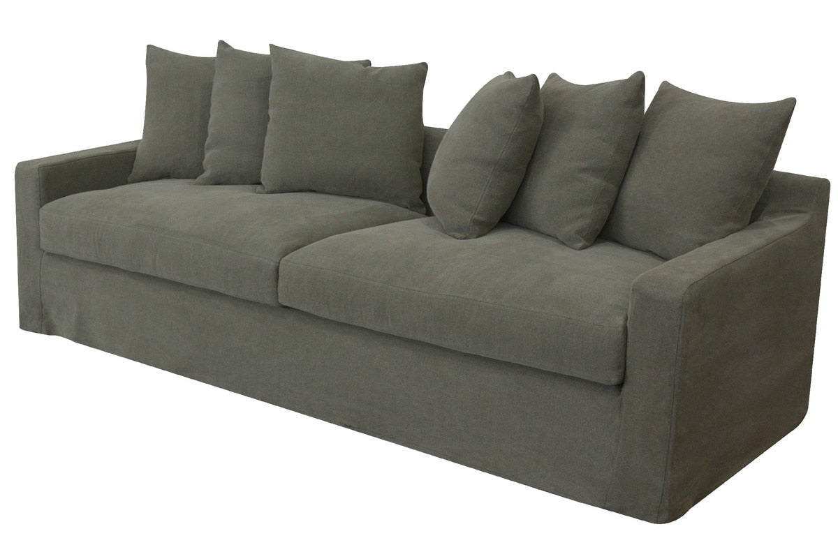 3 SEATER SOFA - LUCCA OLIVE (2.27m x 73 x 67cm)