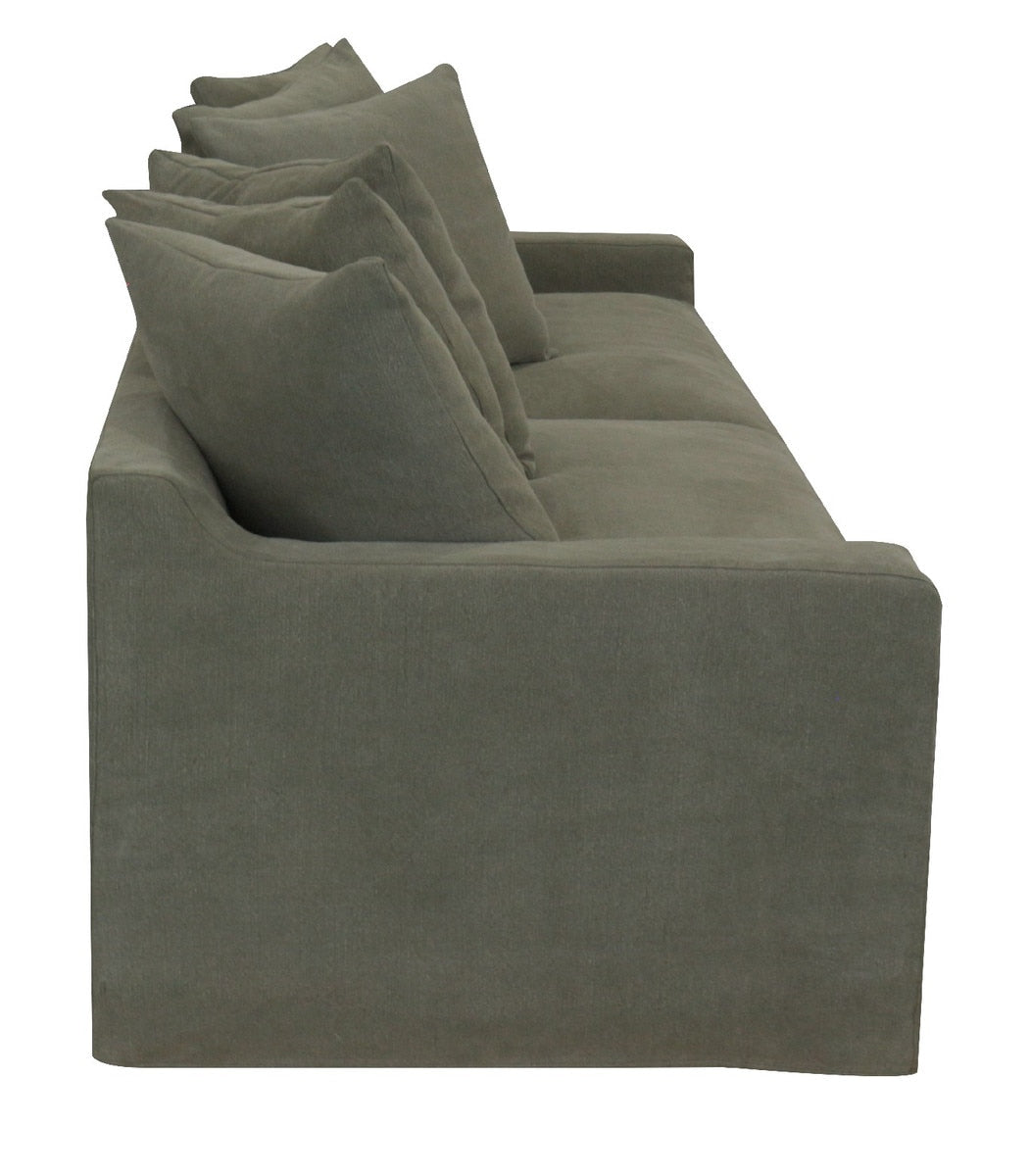 3 SEATER SOFA - LUCCA OLIVE (2.27m x 73 x 67cm)