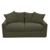 LUCCA 2 SEATER SOFA - OLIVE (1.7m x 73cm x 67cm)