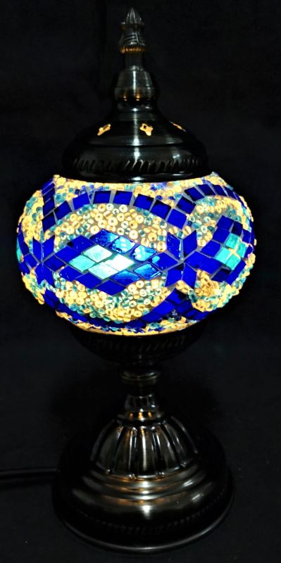 Turkish Mosaic Lamp (Blue Curve)