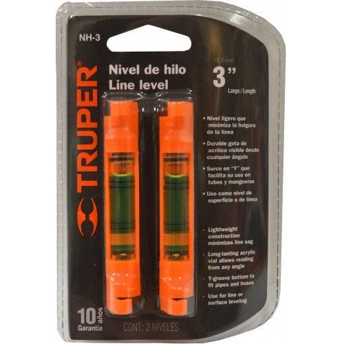 Line Levels 75mm (2) Plastic  Truper   17058