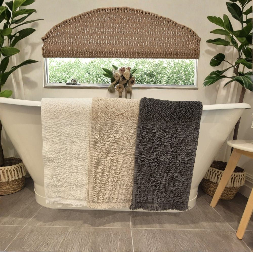 Baksana - Lisbon Double Bath Mat - Linen