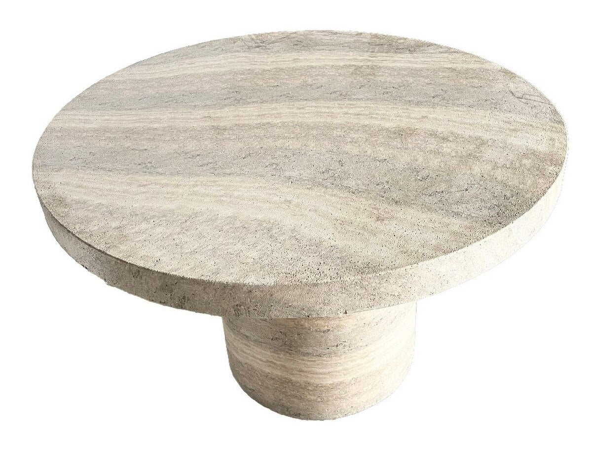 TRAVERTINE DINING TABLE - BLUE