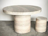 TRAVERTINE DINING TABLE - BLUE