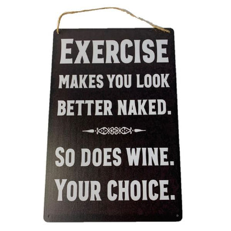 Metal wall art sign measuring 30x20 cm, inspiring fitness motivation and style for any indoor or outdoor space.