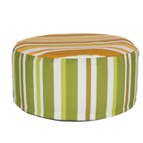 Outdoor Pouffe - Striped Green (54 x 27cm)
