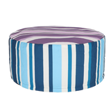 Outdoor Pouffe - Striped Blue (54 x 27cm)