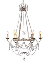 Elegant chandelier with glass accents, perfect for enhancing any living space or entranceway; dimensions 1.05m x 74cm x 74cm.