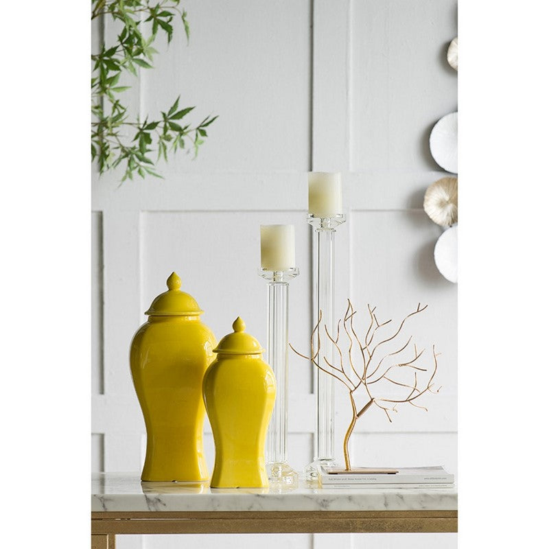 PILLAR CANDLE HOLDER - CRYSTAL (58 x 9cm)