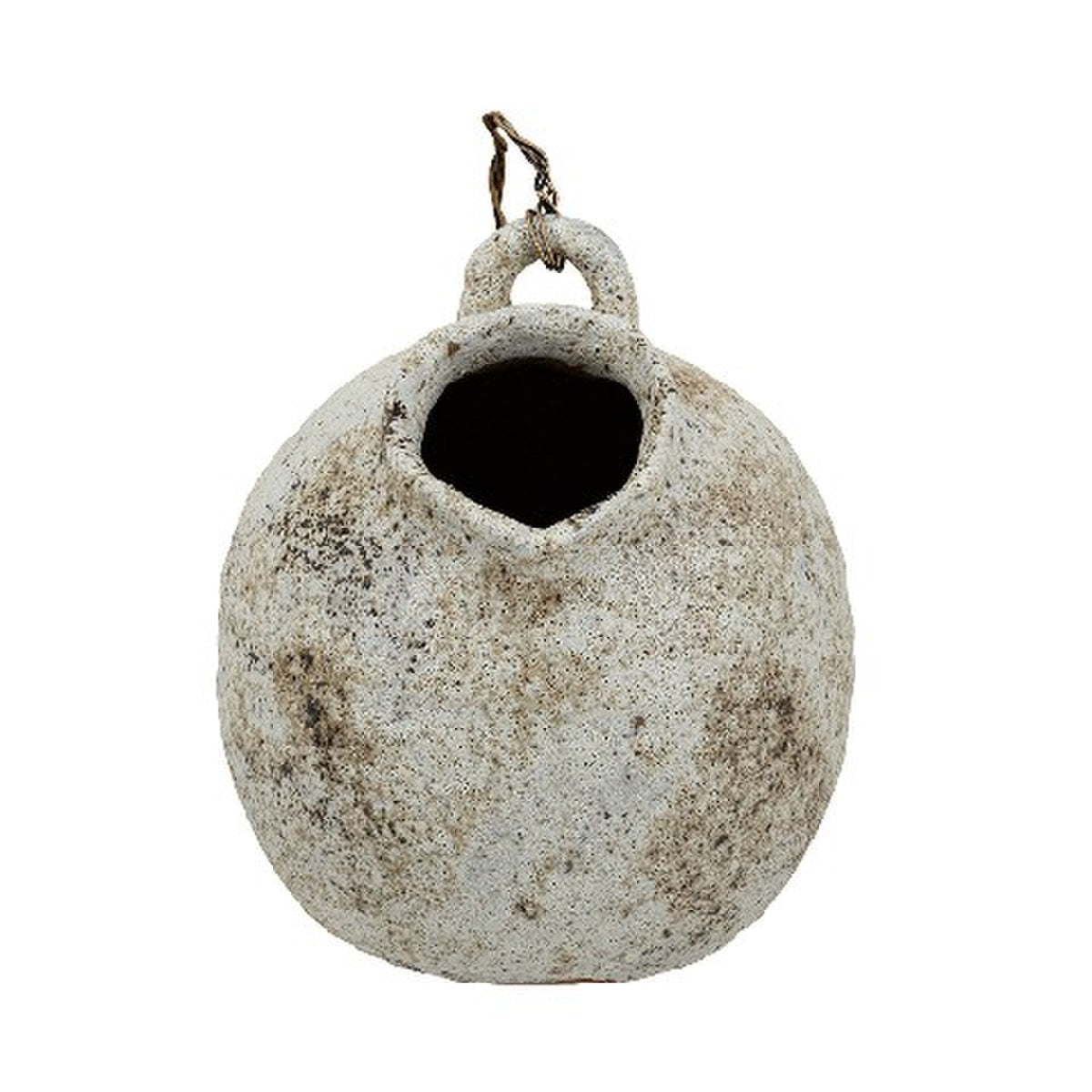 HAND PULLED DECORATIVE JUG WITH WIRE HANDLE (24.2 x 24.2 x 26cm)