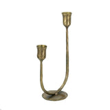 GOLD CANDLE HOLDER - Iron (16 x 9 x 29cm)