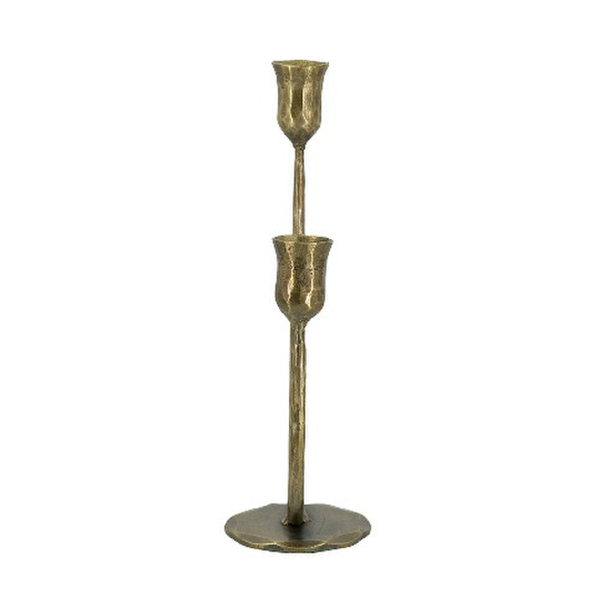GOLD CANDLE HOLDER - Iron (16 x 9 x 29cm)