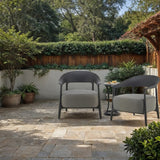 LOUNGE CHAIR W/OUTDOOR FABRIC - DRIFT BLACK PP FRAME/CHARCOAL OUTDOOR FABRIC