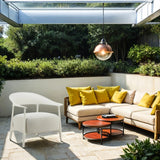 LOUNGE CHAIR W/OUTDOOR FABRIC - DRIFT WHITE FRAME/OATMEAL OUTDOOR FABRIC