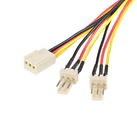 30cm TX3 fan power splitter cable connecting two 3-pin fans for efficient cooling in PC builds and gaming setups.