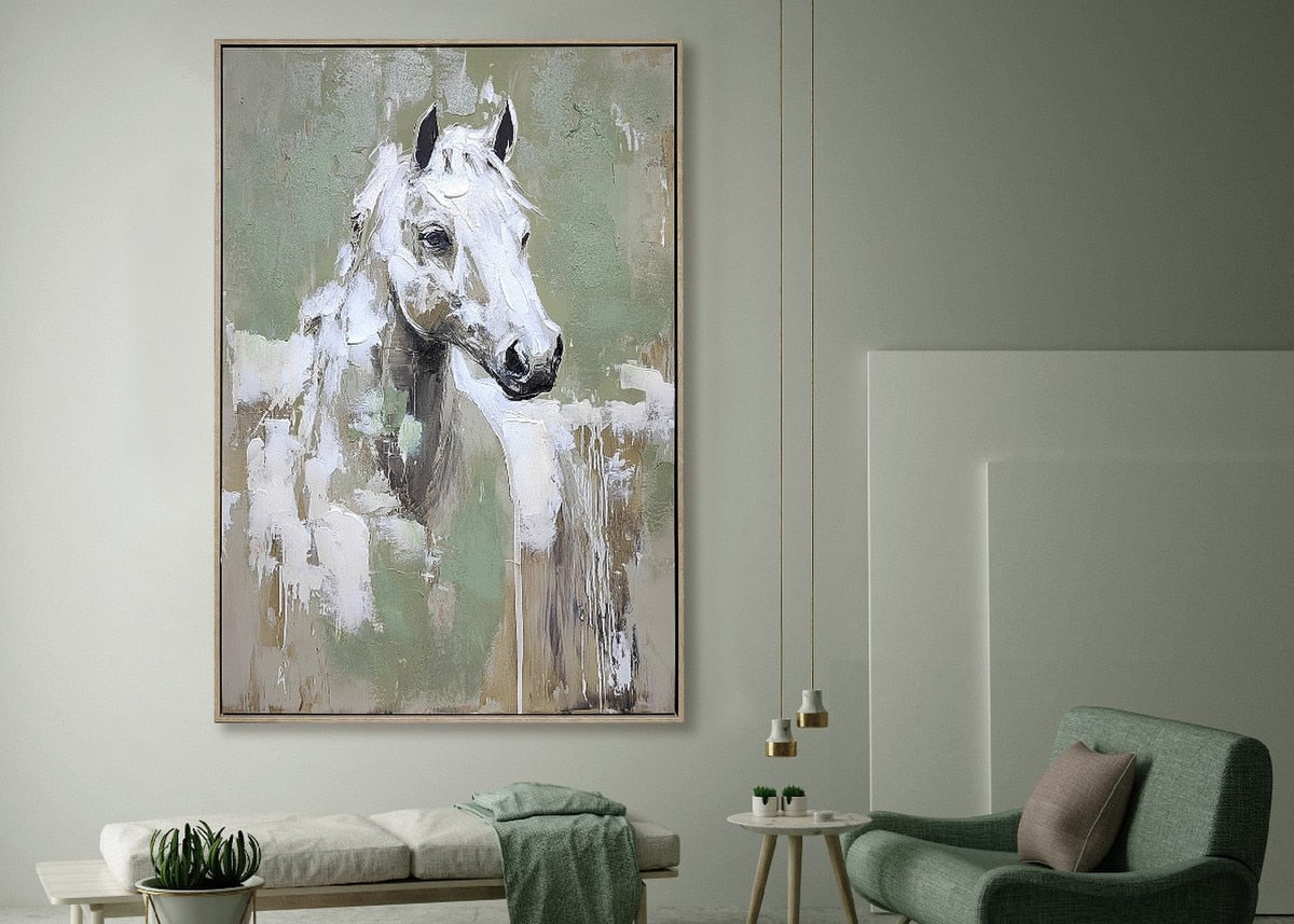 FRAMED CANVAS - Horse 80% HANDPAINTING (80 x 1.2m)