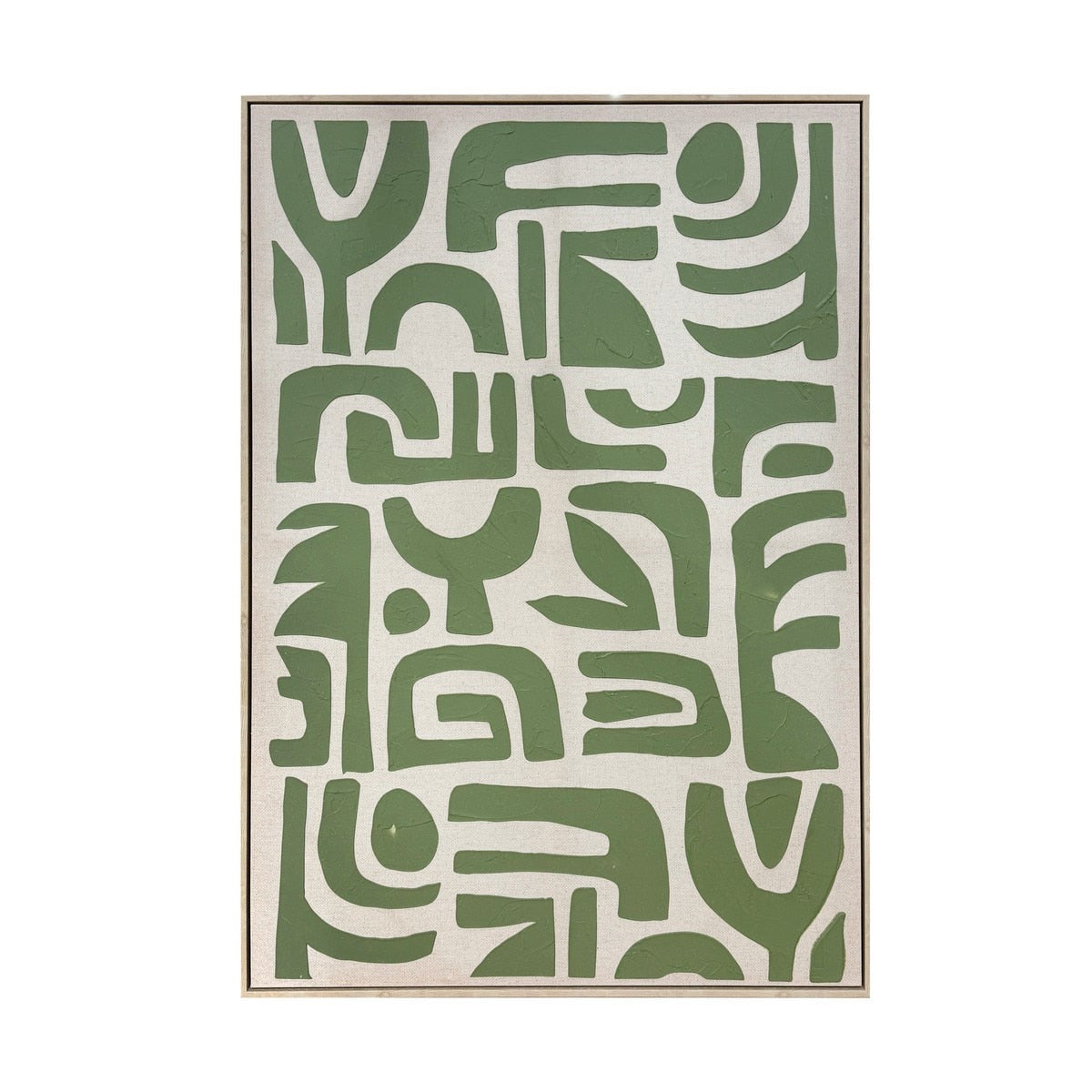 FRAMED CANVAS - Green Pattern 80% HANDPAINTING (80 x 1.2m)