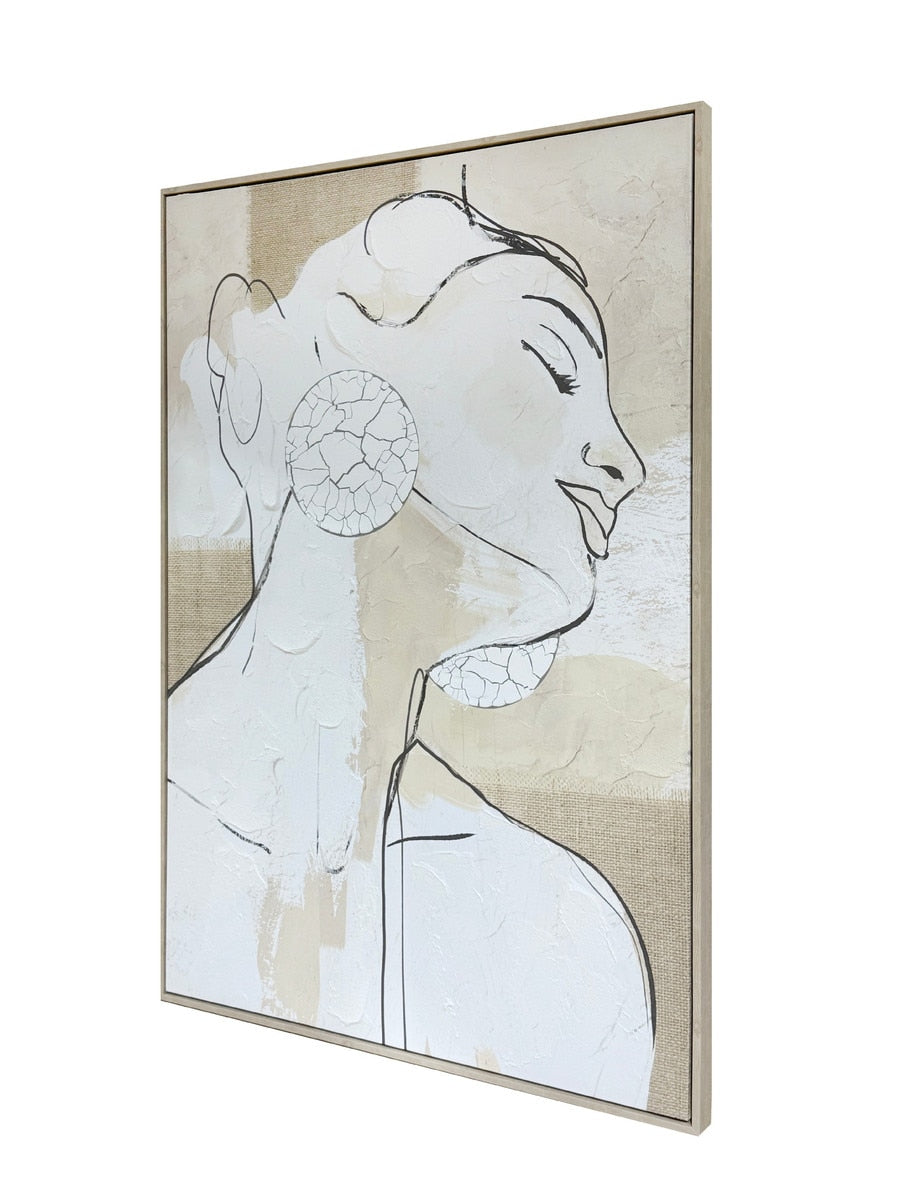 FRAMED CANVAS - FEMININE SILHOUETTE 80% HANDPAINTING (80 x 1.2m)