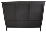 Elegant black poplar queen headboard with rustic charm, perfect for enhancing modern and traditional bedroom decor.