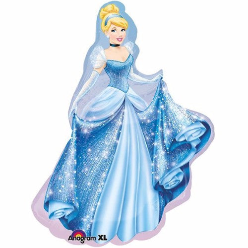 Colorful Shape Cinderella foil balloon measuring 71x84cm, perfect for princess-themed celebrations and events.