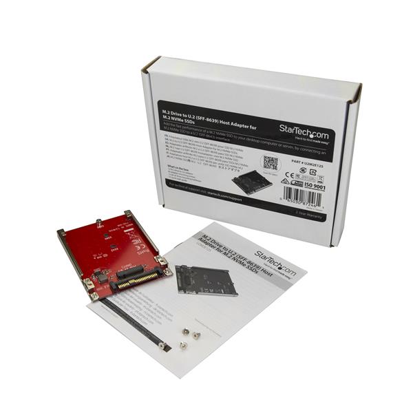 M.2 Drive to U.2 (SFF-8639) Host Adapter for M.2 PCIe NVMe SSDs