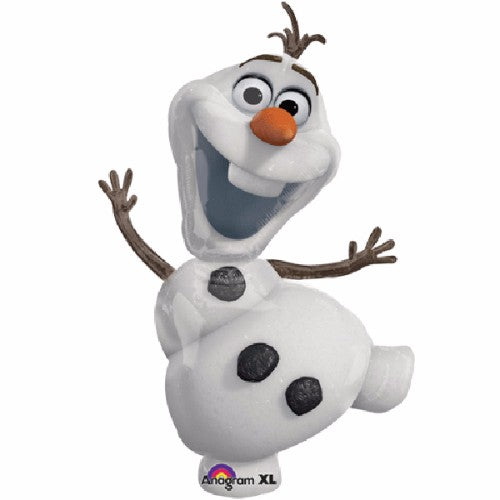 Mini Shape Olaf foil balloon, 23cm tall, perfect for Frozen-themed parties and festive decorations.