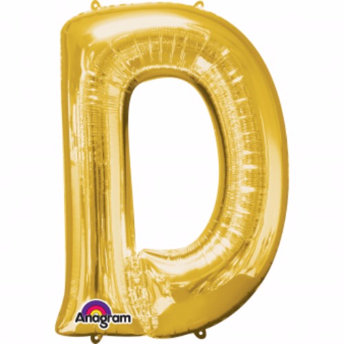 Letter D Gold Megaloon 40cm Foil Balloon