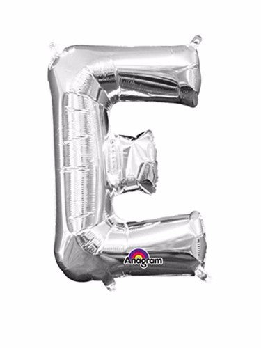 Letter E Silver Megaloon 40cm Foil Balloon