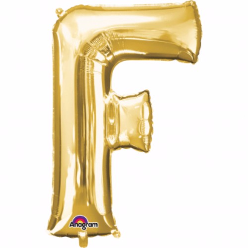 Letter F Gold Megaloon 40cm Foil Balloon