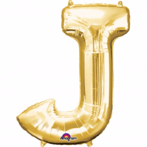 Letter J Gold Megaloon 40cm Foil Balloon