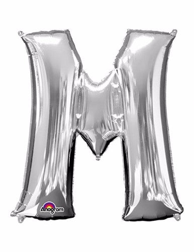 Letter M Silver Megaloon 40cm Foil Balloon