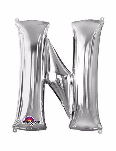 Letter N Silver Megaloon 40cm Foil Balloon